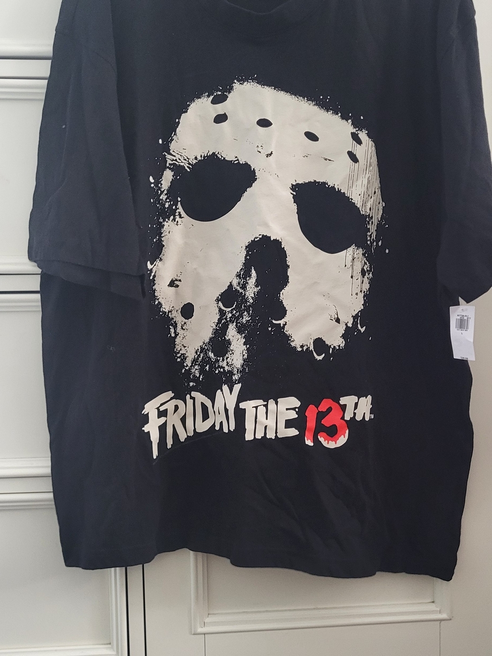 Old Navy Black Friday the 13th Graphic Tee with White Mask and Red Accent